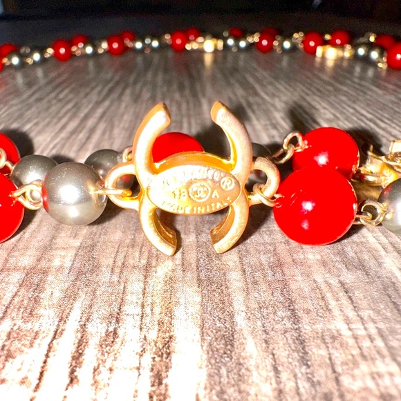 WOW POSHMARK - Authentic Chanel Superstar Red Silver Gold Iconic Necklace 52” - Picture 13 of 16